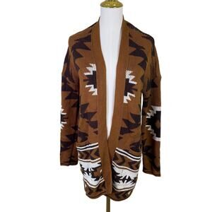 Lucky Brand Open Aztec Long Cardigan Sweater US Women's S